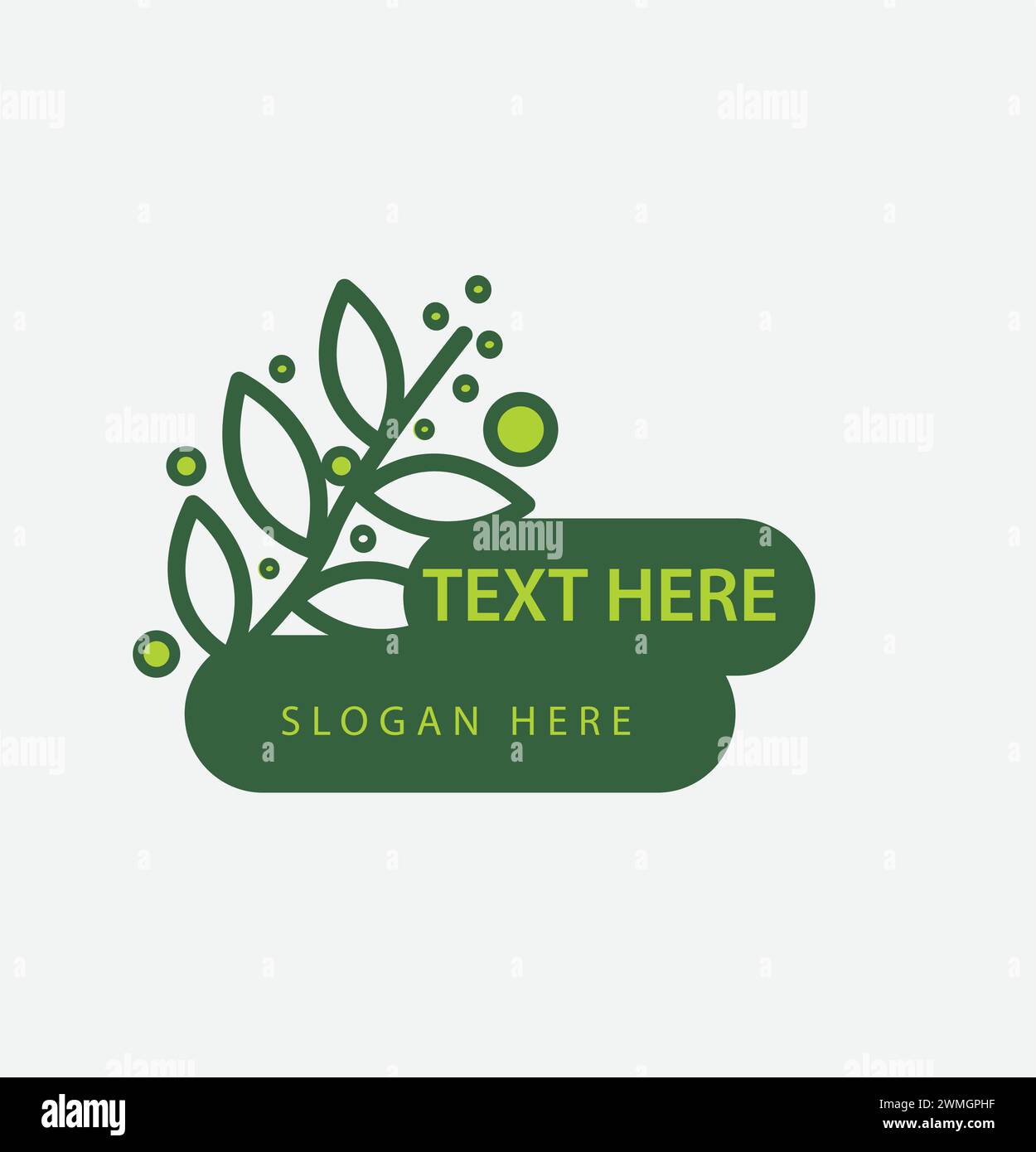 fresh food typography logo design with green leaf vector Stock Vector ...