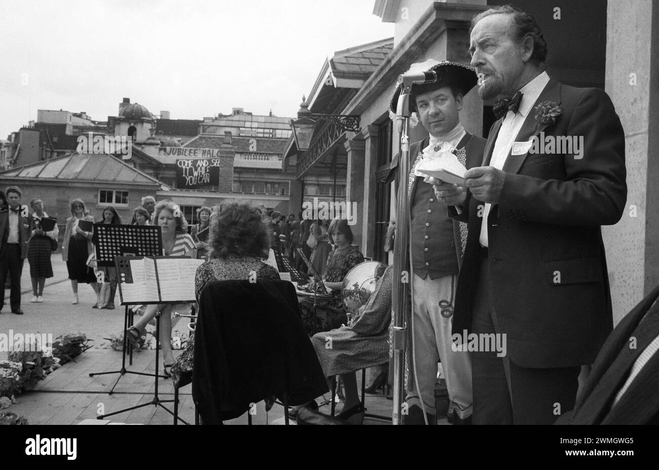 Sir Horace Cutler. Opening of the new Covent Garden Piazza in the old Covent Garden Market, London, 19th June 1980. UK 1980s HOMER SYKES Stock Photo