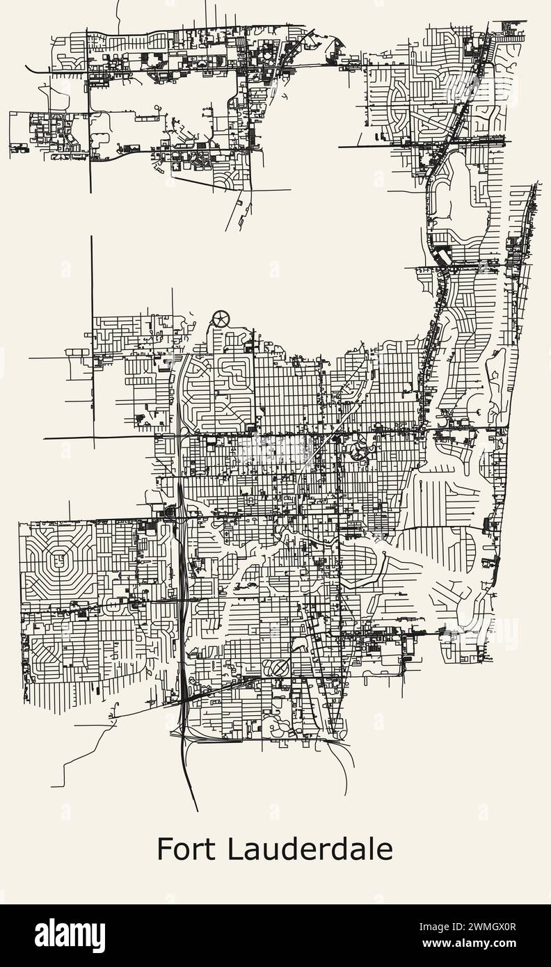 City road map of Fort Lauderdale - City Road Map Of Fort Lauderdale Florida Usa 2WMGX0R