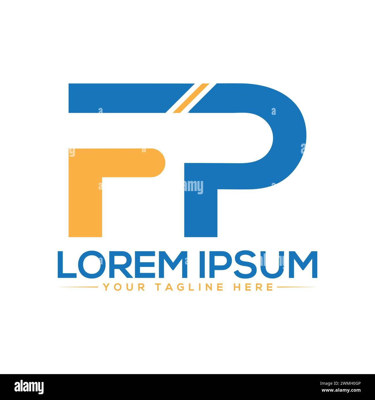 FP Letter Logo Design. Creative FP PF Logo Design. Stock Vector