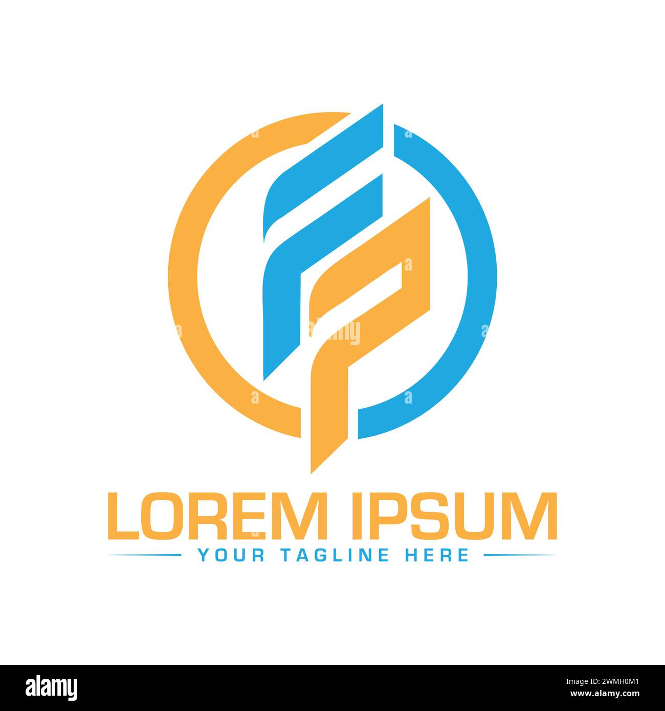 FP Letter Logo Design. Creative FP Logo Design. Stock Vector