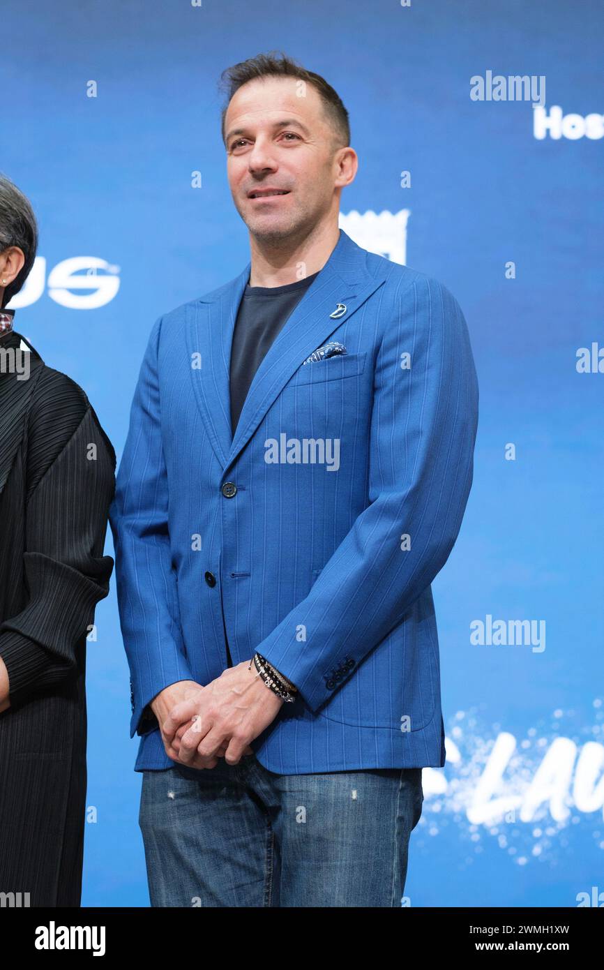 Alessandro del Piero poses with The Laureus World Sports Award trophy during the Laureus World Sports Awards 2024 nominations announcement at Real Ca Stock Photo