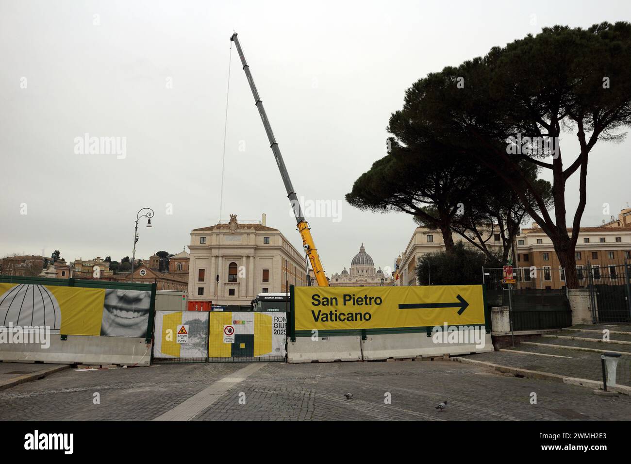 Rome Italy. 26 February 2024. Jubilee 2025, the construction site in Jubilee Events Calendar 2025