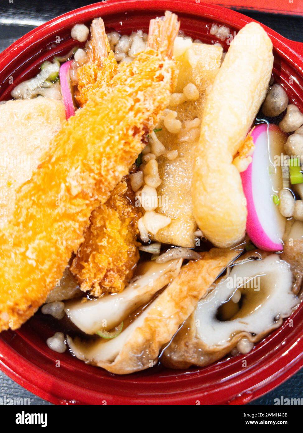 Hearty Tempura Udon Bowl with Assorted Toppings Stock Photo Alamy