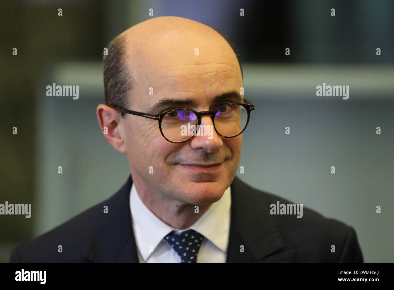 Berlin, Deutschland, 05.02.2024: Bundeskanzleramt: Pressekonferenz nach Begrüßung des Premierminister von Frankreich durch den deutschen Bundeskanzler: M. Mathieu Carmona *** Berlin, Germany, 05 02 2024 Federal Chancellery Press conference after welcoming the Prime Minister of France by the German Chancellor M Mathieu Carmona Copyright: xdtsxNachrichtenagenturx dts 30455 Stock Photo