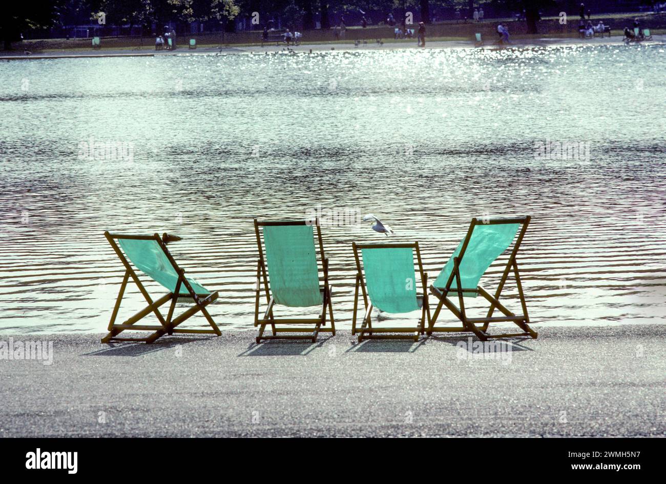 Folding wooden deck chairs hi-res stock photography and images - Alamy