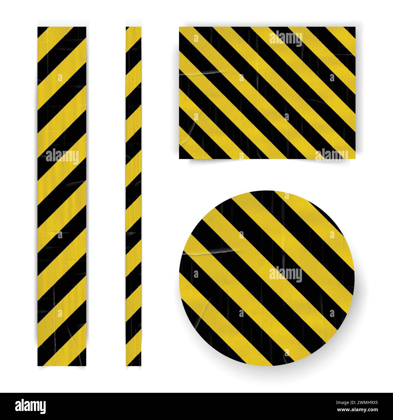 Crime scene realistic tape, police line and danger tape, road safety tape vector illustration Stock Vector