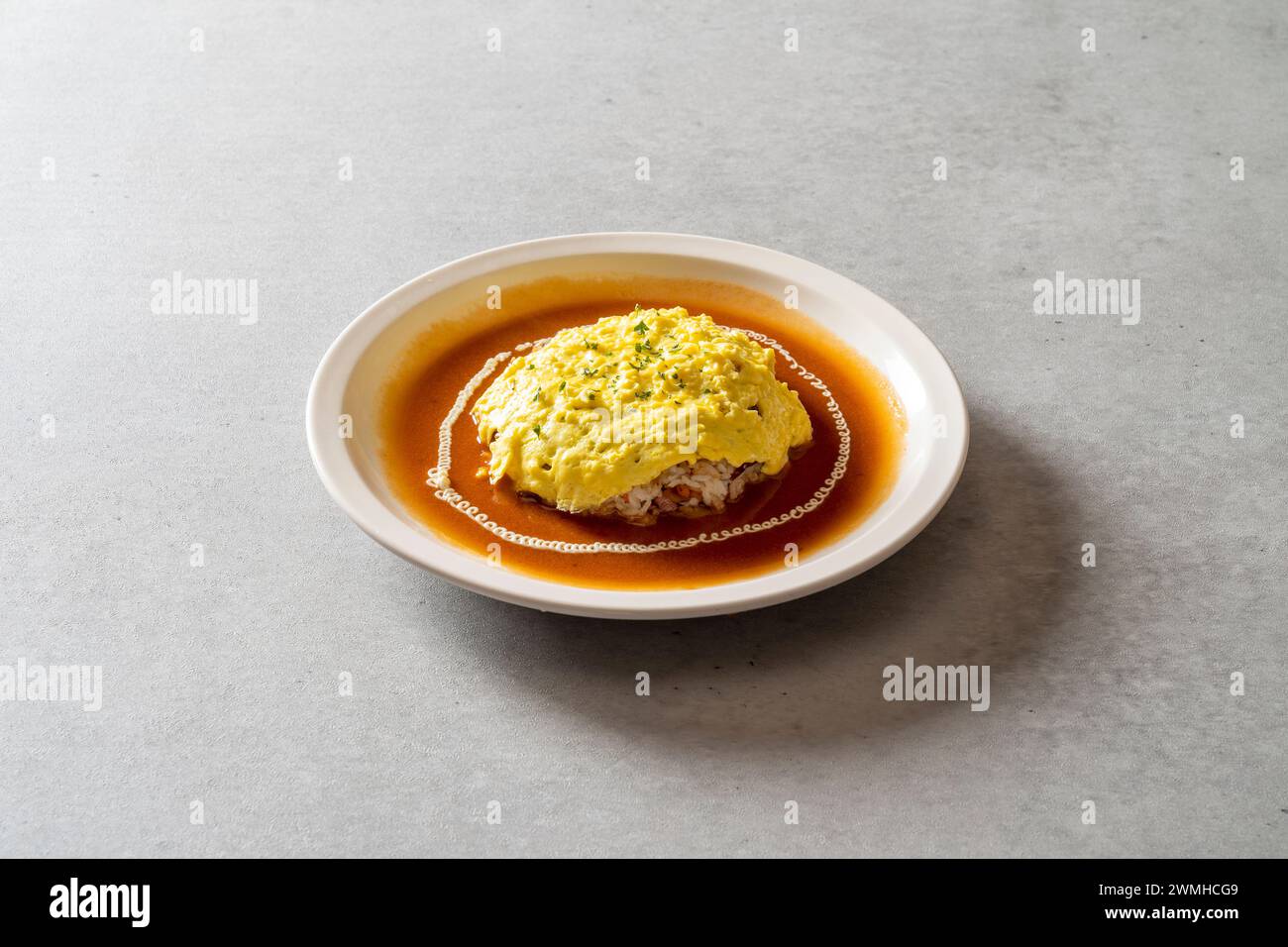 Korean food dish Omurice Lunch box kimchi fried rice Sori Garlic Bacon