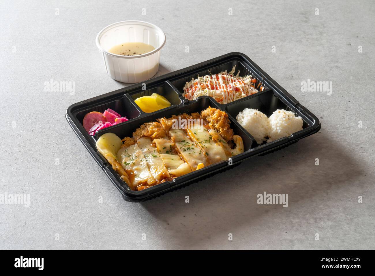 Korean food dish Omurice Lunch box kimchi fried rice Sori Garlic Bacon