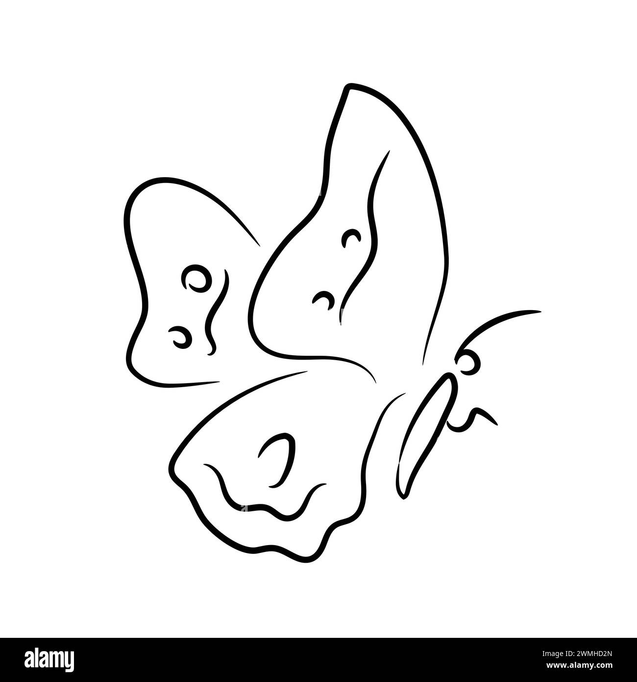 Butterfly Side View Outline