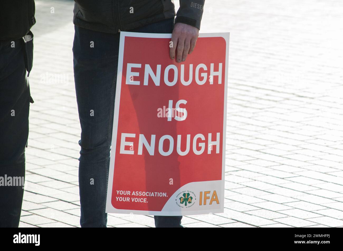 Cork City. Ireland. Irish Farmers Association (IFA) held a protest at the Cork County Council meeting this morning. The protest is part of the IFA’s ‘Enough is Enough’ campaign which aims to highlight farmers' frustration and anger at regulations being imposed on them. Credit: Karlis Dzjamko/Alamy Live News Stock Photo