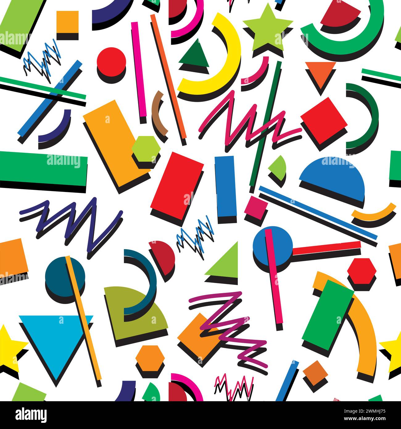 vector seamless 80s or 90s background pattern Stock Vector Image & Art ...
