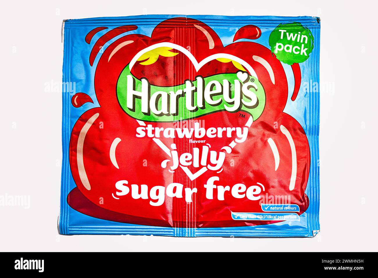 Packet of Jelly on a white background Hartley's Strawberry Jelly Sugar