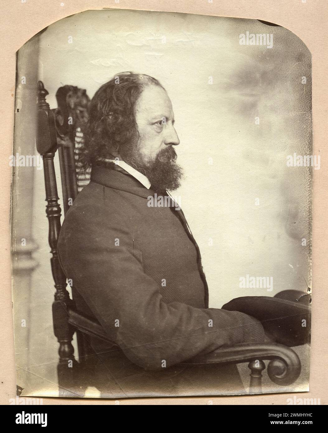 Alfred, Lord Tennyson, ca 1865, by Oscar Rejlander Stock Photo