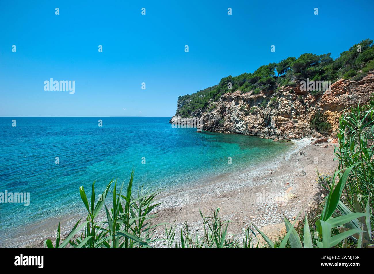 Sol d'en Serra Beach, Cala Llonga, ibiza, Balearics, Spain Stock Photo