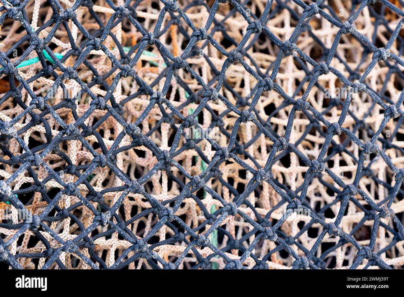 Abstract close up detail a fishing net hi-res stock photography