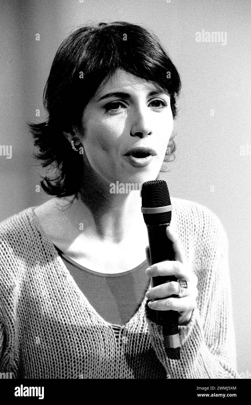 Milan Italy 20/03/1996: Giorgia, Italian singer,during the television