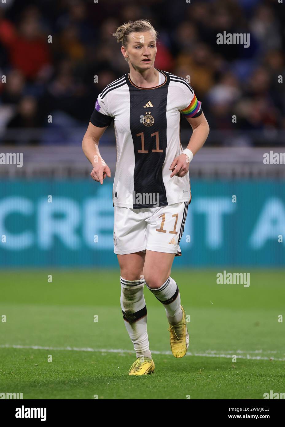 Decines Charpieu, France. 23rd Feb, 2024. Alexandra Popp of Germany during the UEFA Women's Nations League match at OL Stadium, Lyon. Picture credit should read: Jonathan Moscrop/Sportimage Credit: Sportimage Ltd/Alamy Live News Stock Photo