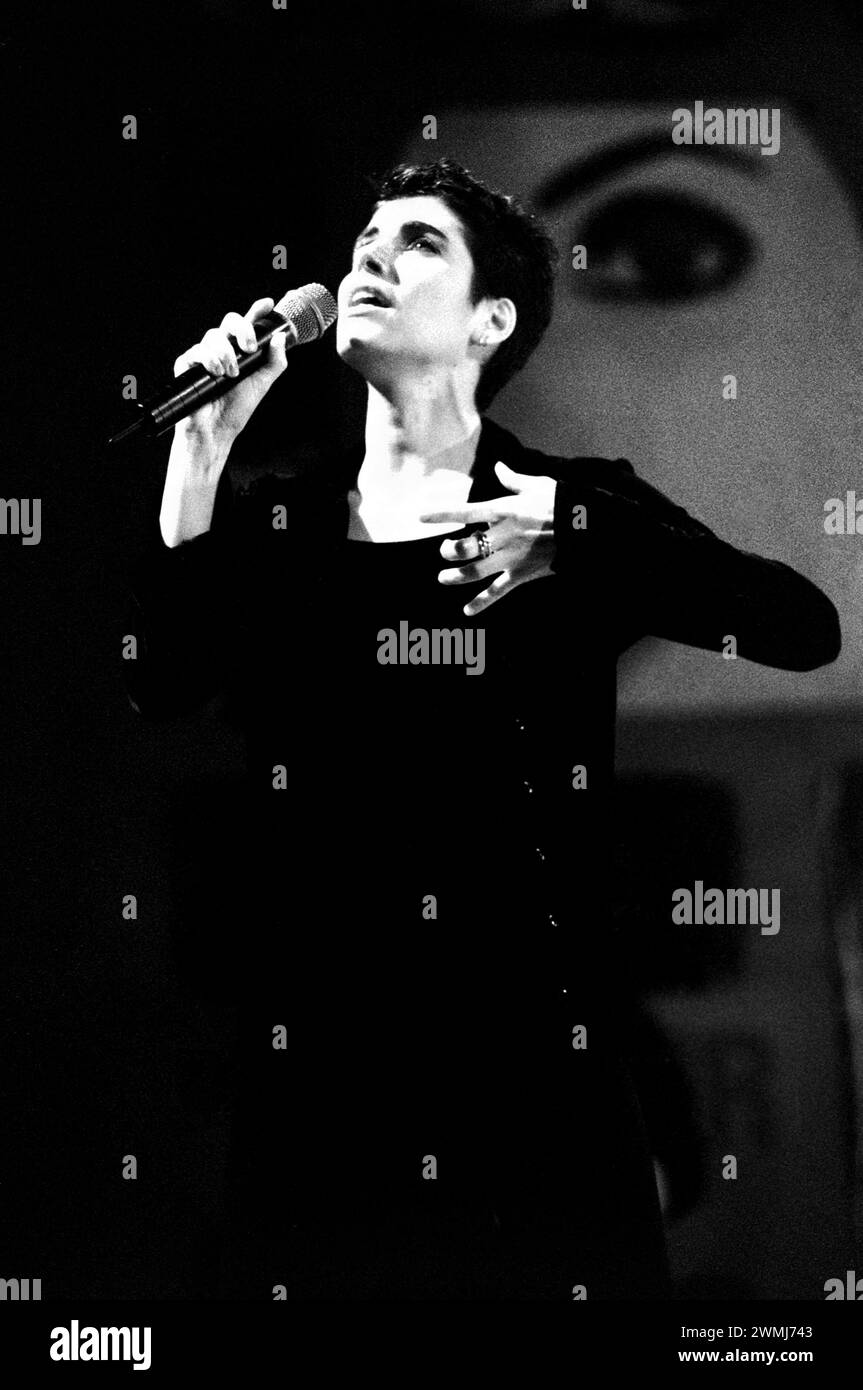 Milan Italy 08/04/1998: Giorgia, Italian singer, live concert at the