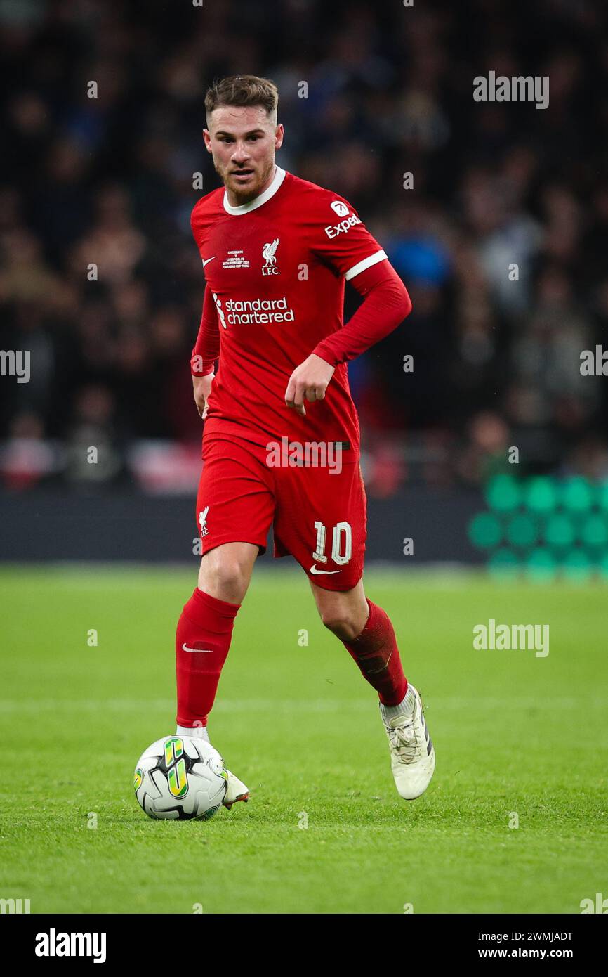 LONDON, UK 25th Feb 2024 Alexis Mac Allister of Liverpool in action