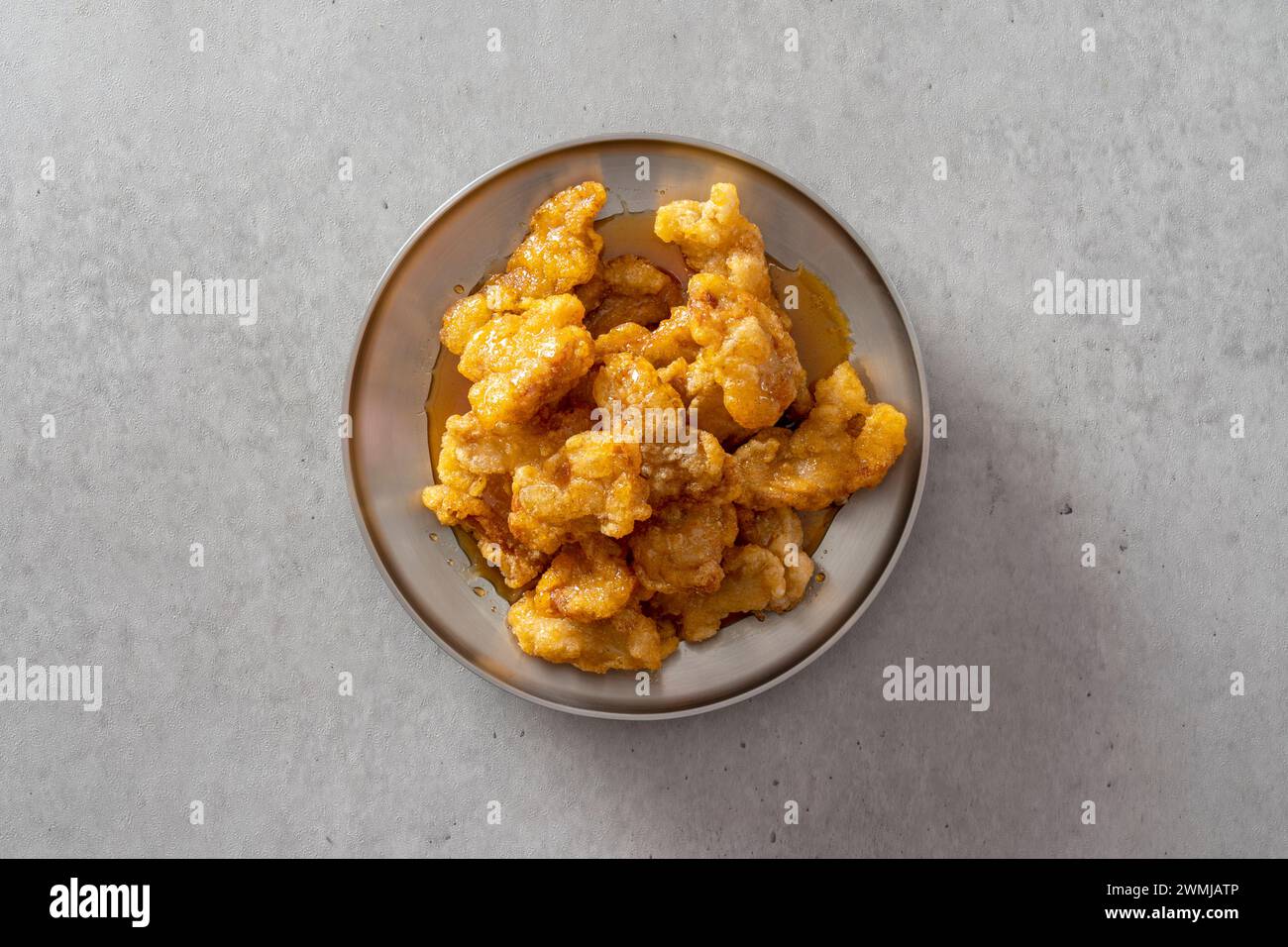 Korean food dish Ketchup tangsuyuk, sweet and sour pork, guobaorou