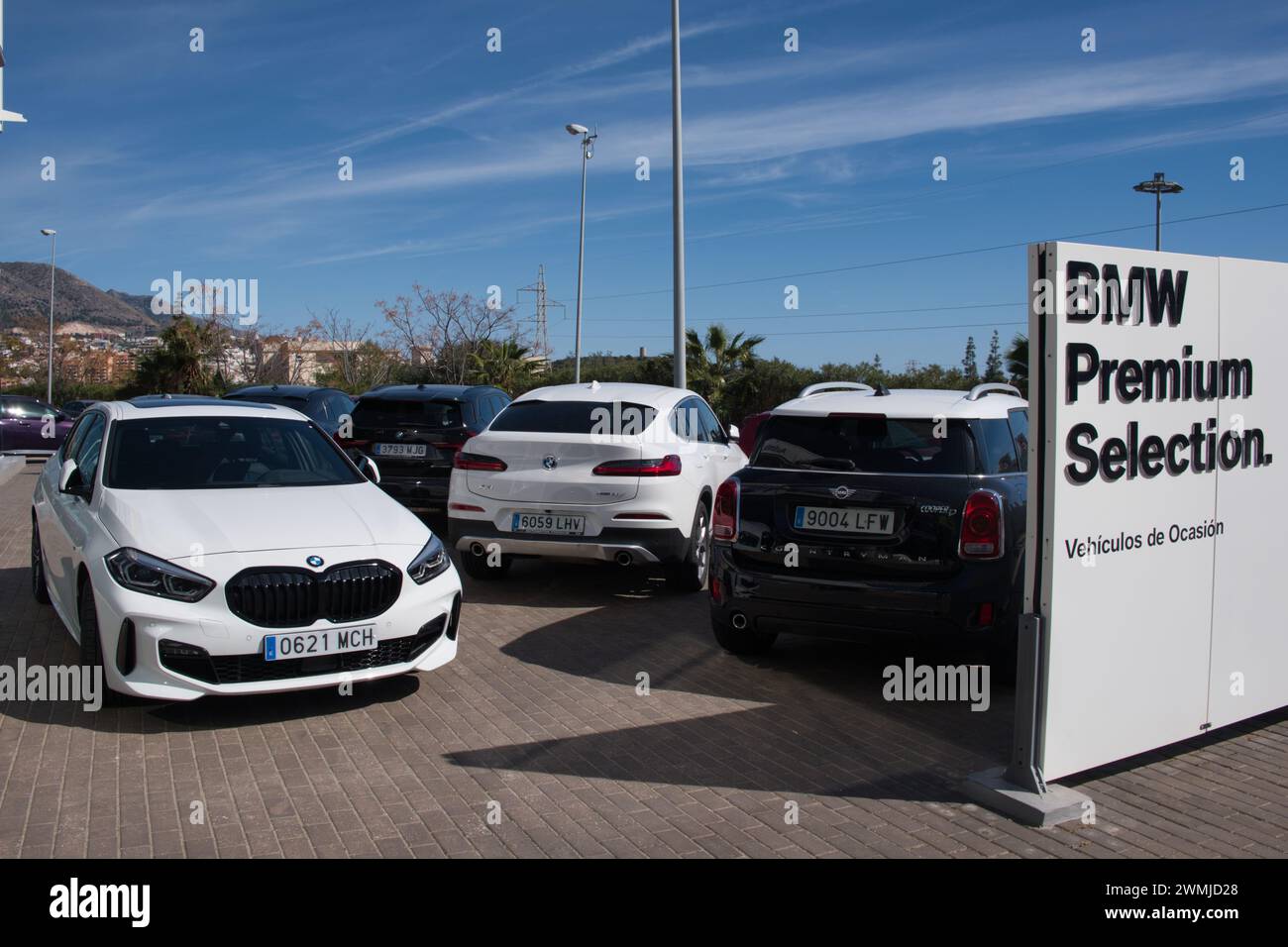 BMW Premium Selection at a BMW car dealership. Second hand cars. Stock Photo