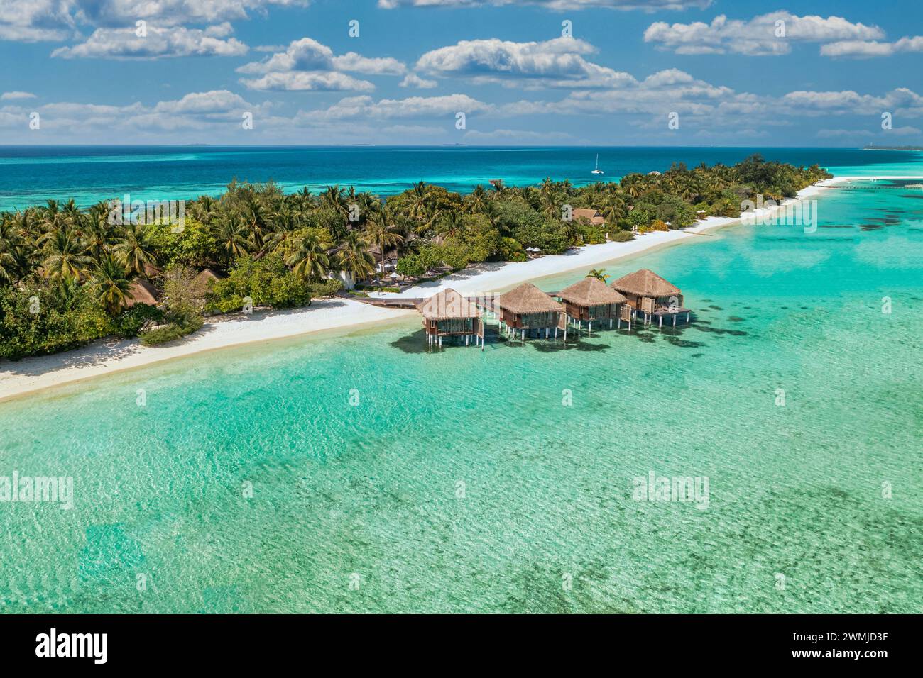 Maldives tourism paradise island. Tropical aerial landscape, seascape ...