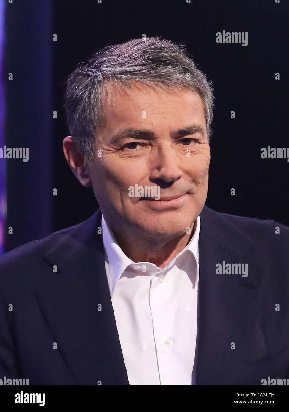 Rome, Italy. 26th Feb, 2024. Rome, Rai ex Dear studios, TV broadcast 'Petrolio'. In the photo: Duilio Giammaria Credit: Independent Photo Agency/Alamy Live News Stock Photo