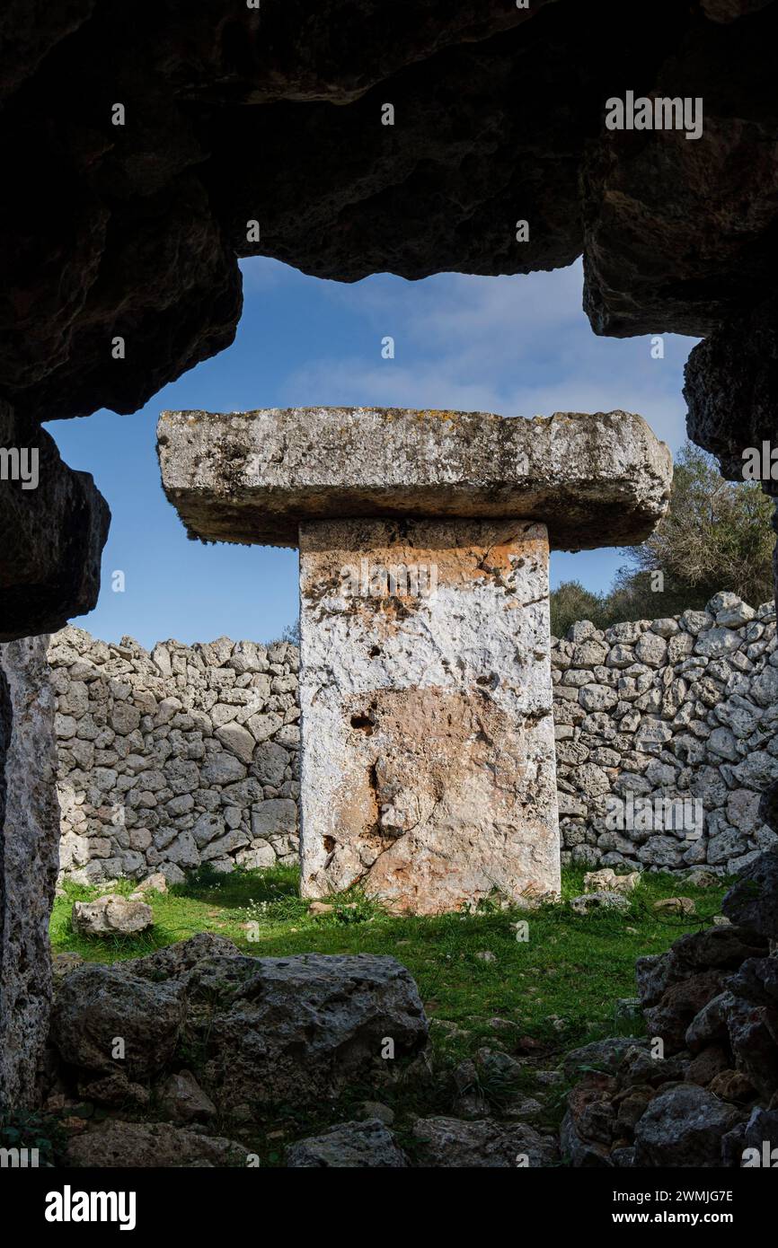 Torrellisar Vell Taula, Alaior, Menorca, Balearic Islands, Spain Stock Photo