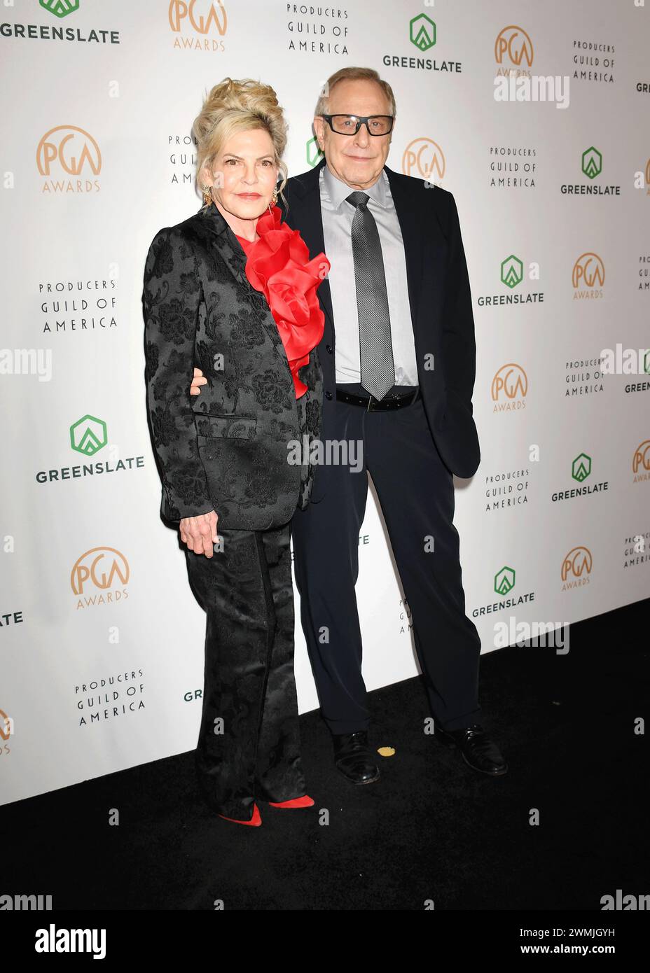 Hollywood, California, USA. 25th Feb, 2024. (L-R) Stephanie Haymes Roven and Charles Roven attend the 35th Annual Producers Guild Awards at The Ray Dolby Ballroom on February 25, 2024 in Hollywood, California. Credit: Jeffrey Mayer/Jtm Photos/Media Punch/Alamy Live News Stock Photo