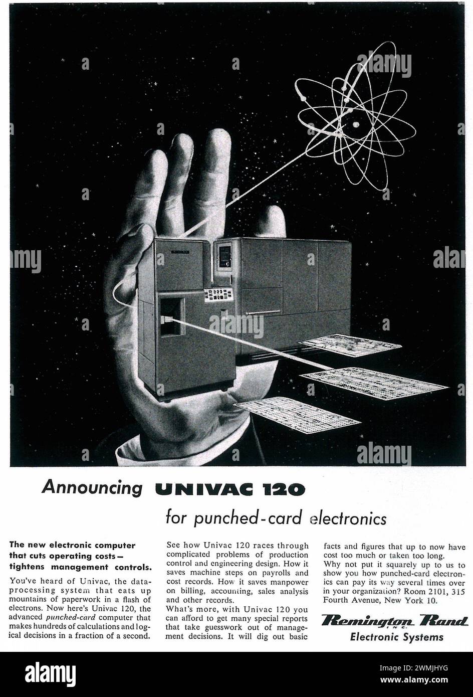 1954 Remington Rand/ Univac 120 Ad Stock Photo