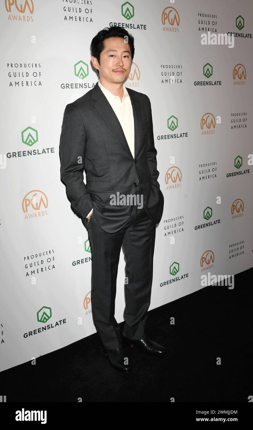 Hollywood, California, USA. 25th Feb, 2024. Steven Yeun attends the 35th Annual Producers Guild Awards at The Ray Dolby Ballroom on February 25, 2024 in Hollywood, California. Credit: Jeffrey Mayer/Jtm Photos/Media Punch/Alamy Live News Stock Photo