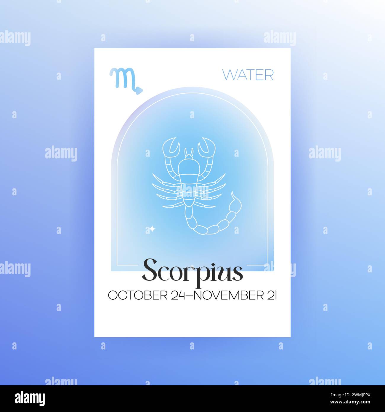 Horoscope Water Scorpius Zodiac Stock Vector