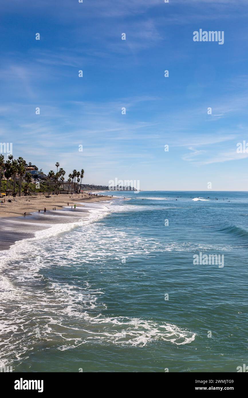 A view along San Clemente beach on the Californian coast Stock Photo