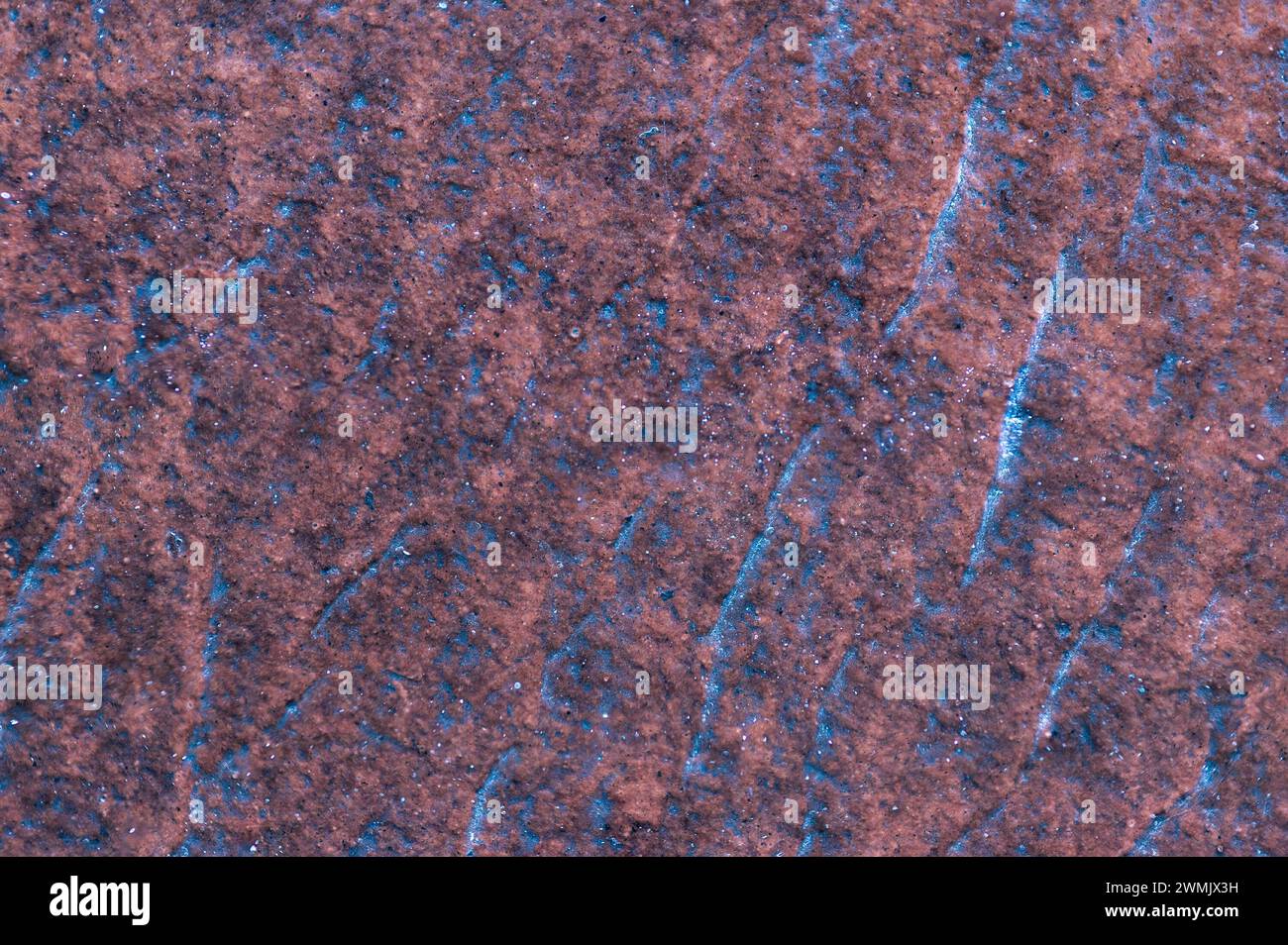 super macro image of reddish leather surface, 4x magnification Stock Photo