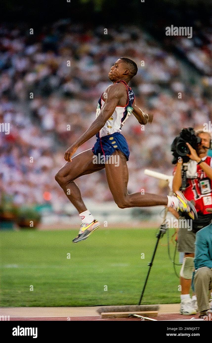 Carl Lewis USA Win The Gold Medal In The Long Jump At The 1996 