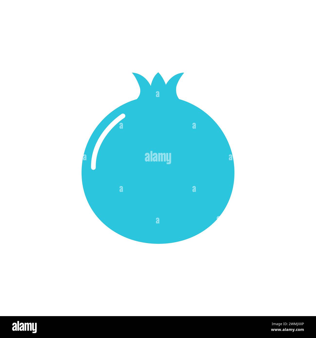 Whole pomegranate icon. From blue icon set. Stock Vector