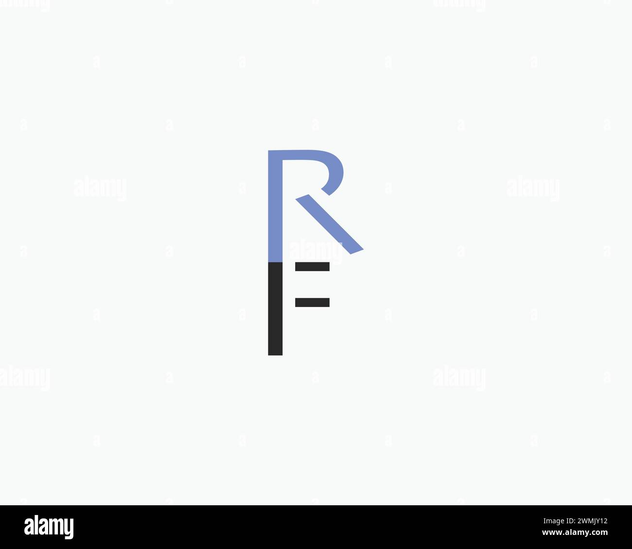 creative letter FR or RF logo design vector template Stock Vector