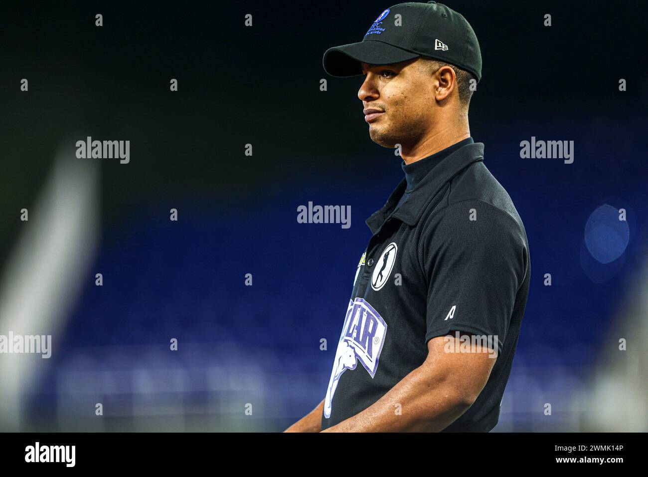 MIAMI, FLORIDA - FEBRUARY 2: Ampayer of Cenfederacion Beisbol de Caribe ...