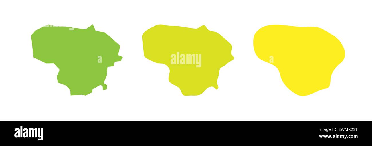 Lithuania country black outline and colored country silhouettes in ...