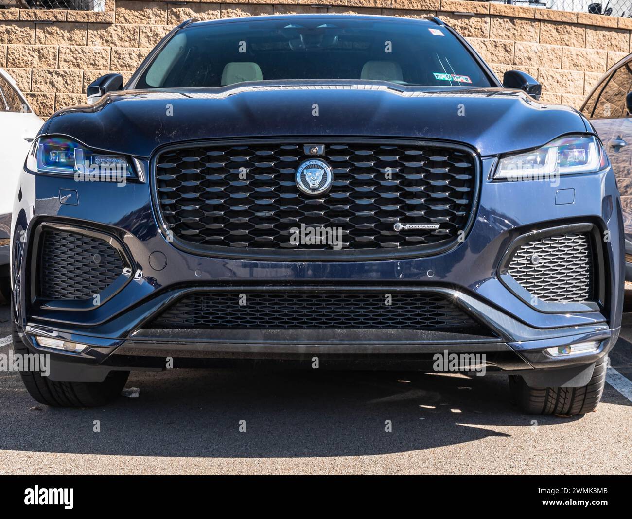 A new Jaguar SUV for sale at a dealership Stock Photo Alamy