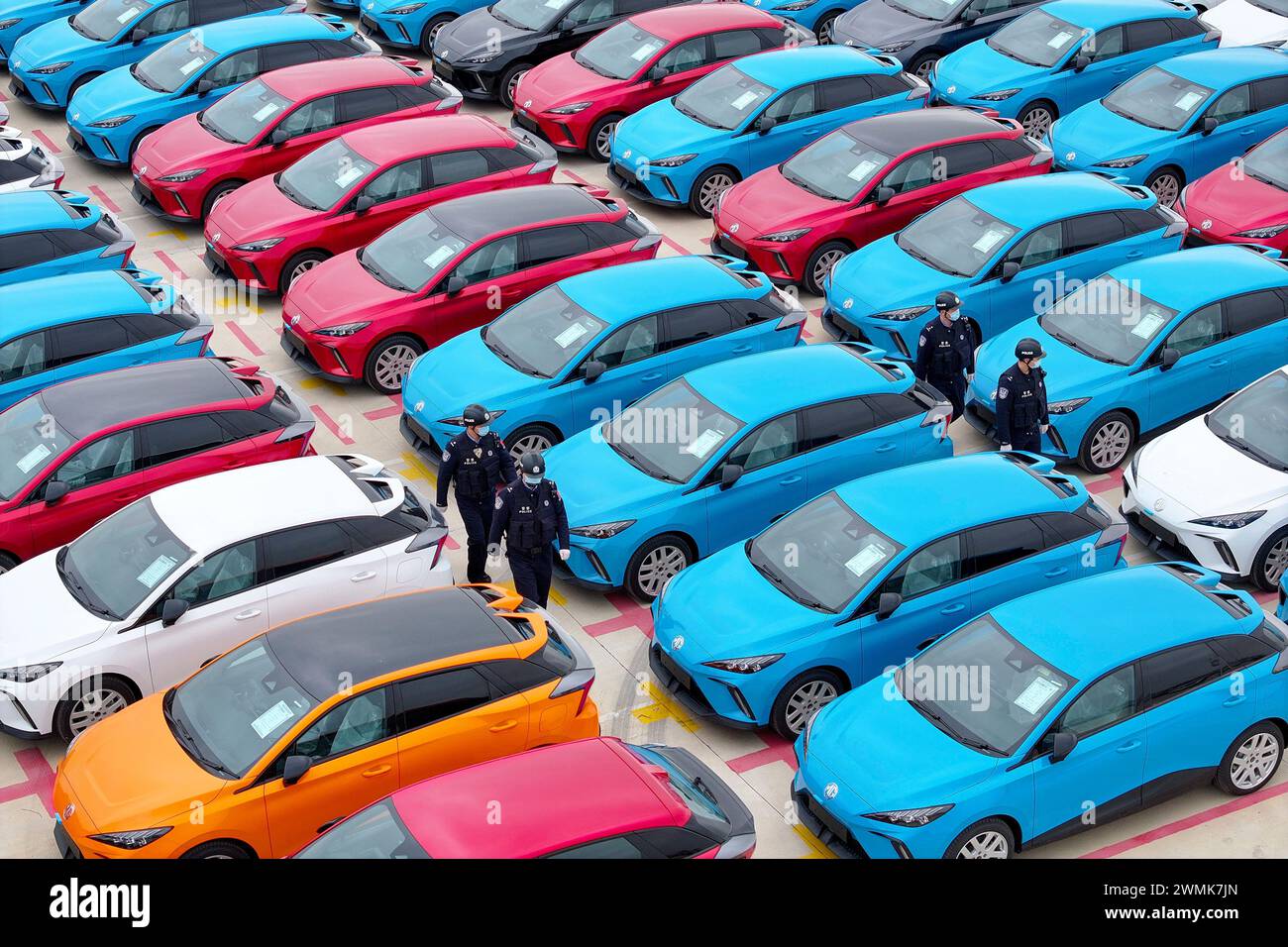 FUZHOU, CHINA - FEBRUARY 26, 2024 - Police at an exit/entry border ...