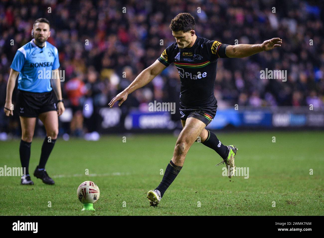 Wigan, England 24th February 2024 Nathan Cleary of Penrith Panthers