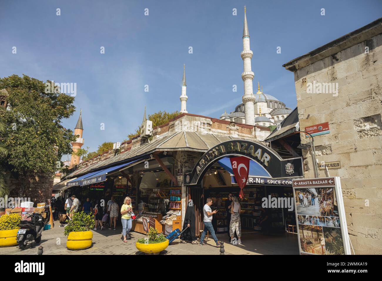 Arasta Bazaar and Blue Mosque, Istanbul, Turkey © Dosfotos/Axiom Stock ...