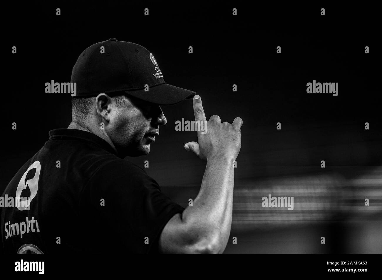 MIAMI, FLORIDA - FEBRUARY 2: Ampayer, umpire , during a game between