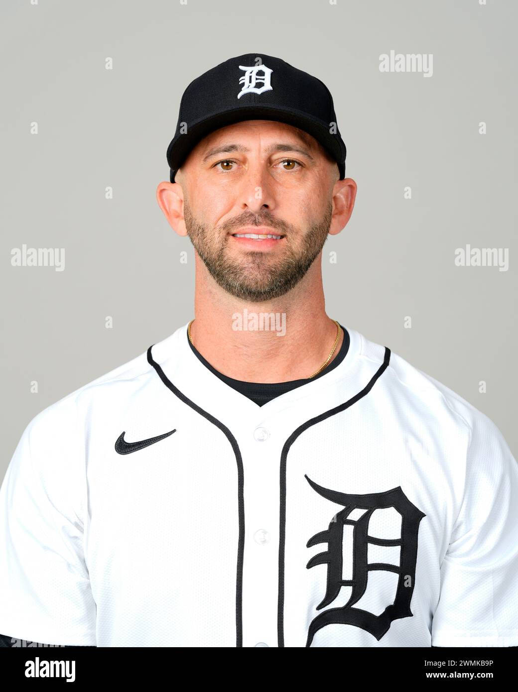 This is a 2024 photo of Keith Beauregard, coach of the Detroit Tigers