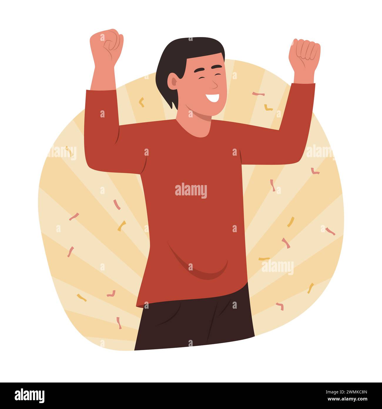 Ecstatic man portrait Stock Vector Images Alamy
