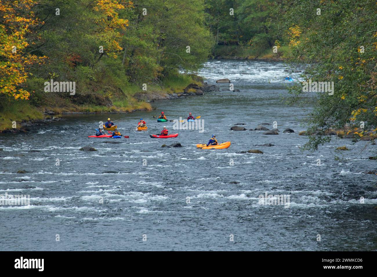 Kayaking in Clackamas Wild and Scenic River, West Cascades Scenic Byway