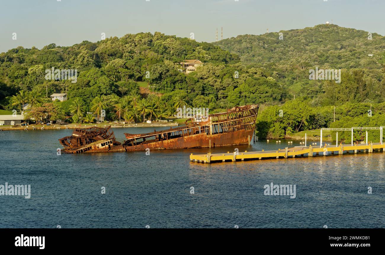 Port Roatan Pais ROATAN, HONDURAS - January 23, 2024: The Port of Roatan is one of two ...