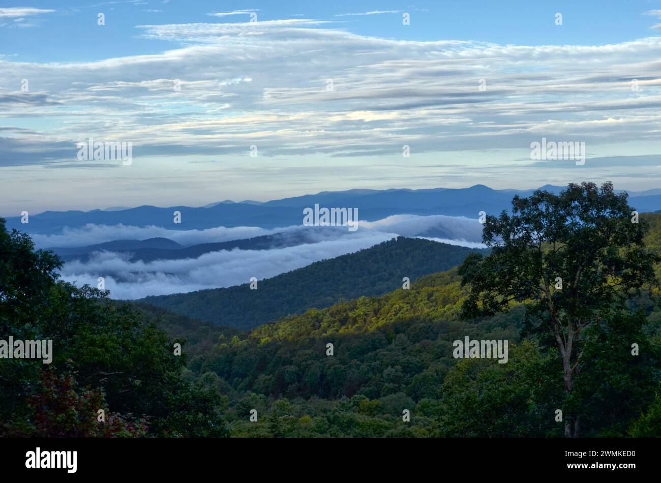 Blue Ridge Mountains Ridges Clouds roll over the mountains and ridges in the Blue Ridge mountains ...